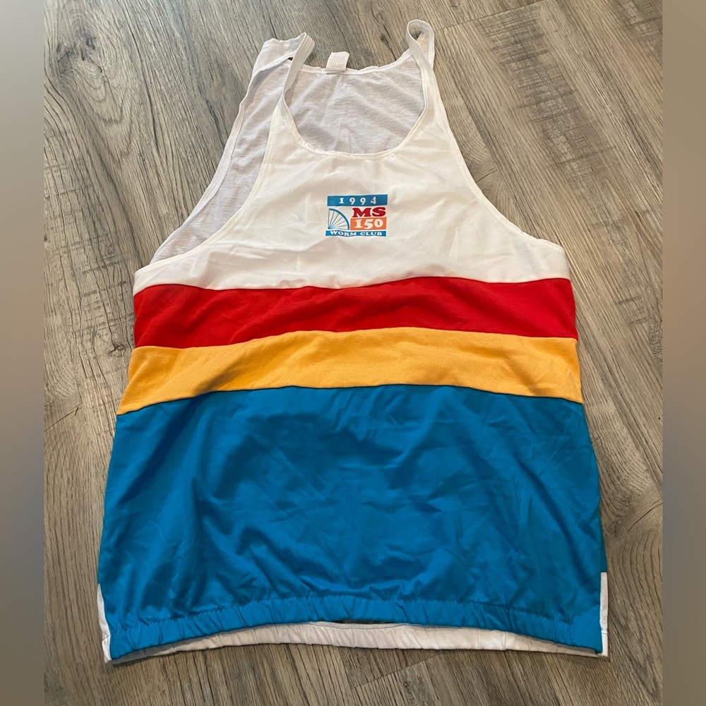 Vintage 1994 MS150 Cycling Jersey Tank Top Pockets Size XL